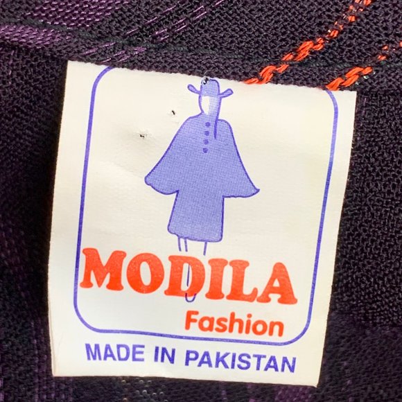 Modila Fashion Pakistani / Indian Dress Purple Gold Sequin Bead‎ Detail Small - Picture 5 of 13